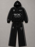WOC black half-zip tracksuit set