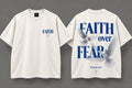 WOC Faith Over Fear Tee white front and back