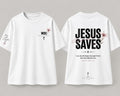 Jesus Saves floral girls exclusive tee white