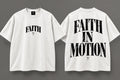 WOC Faith in Motion Tee white front and back